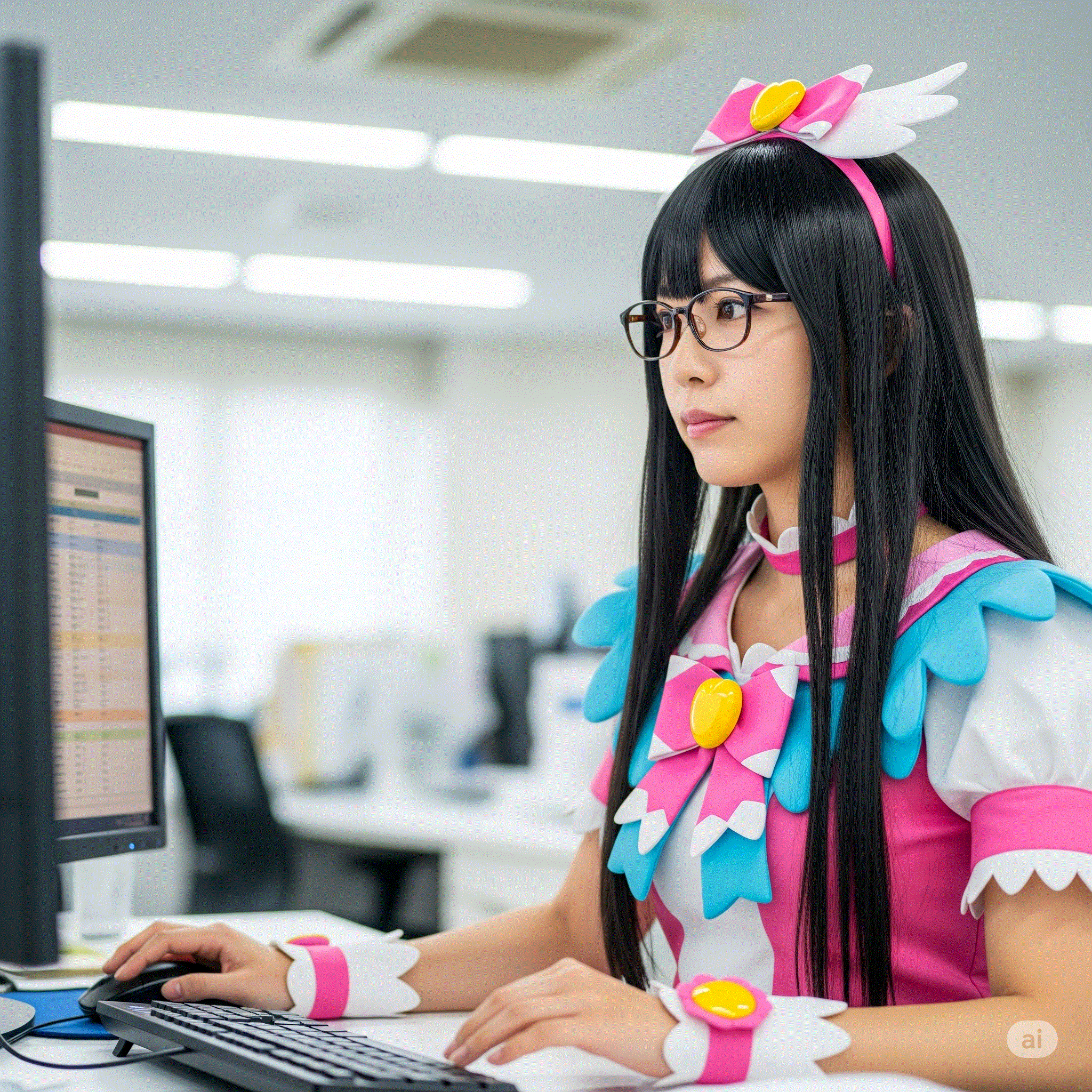 コスプレ衣装の女性