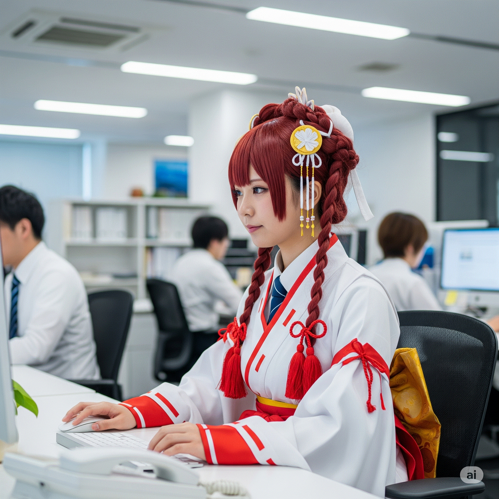 コスプレ衣装の女性